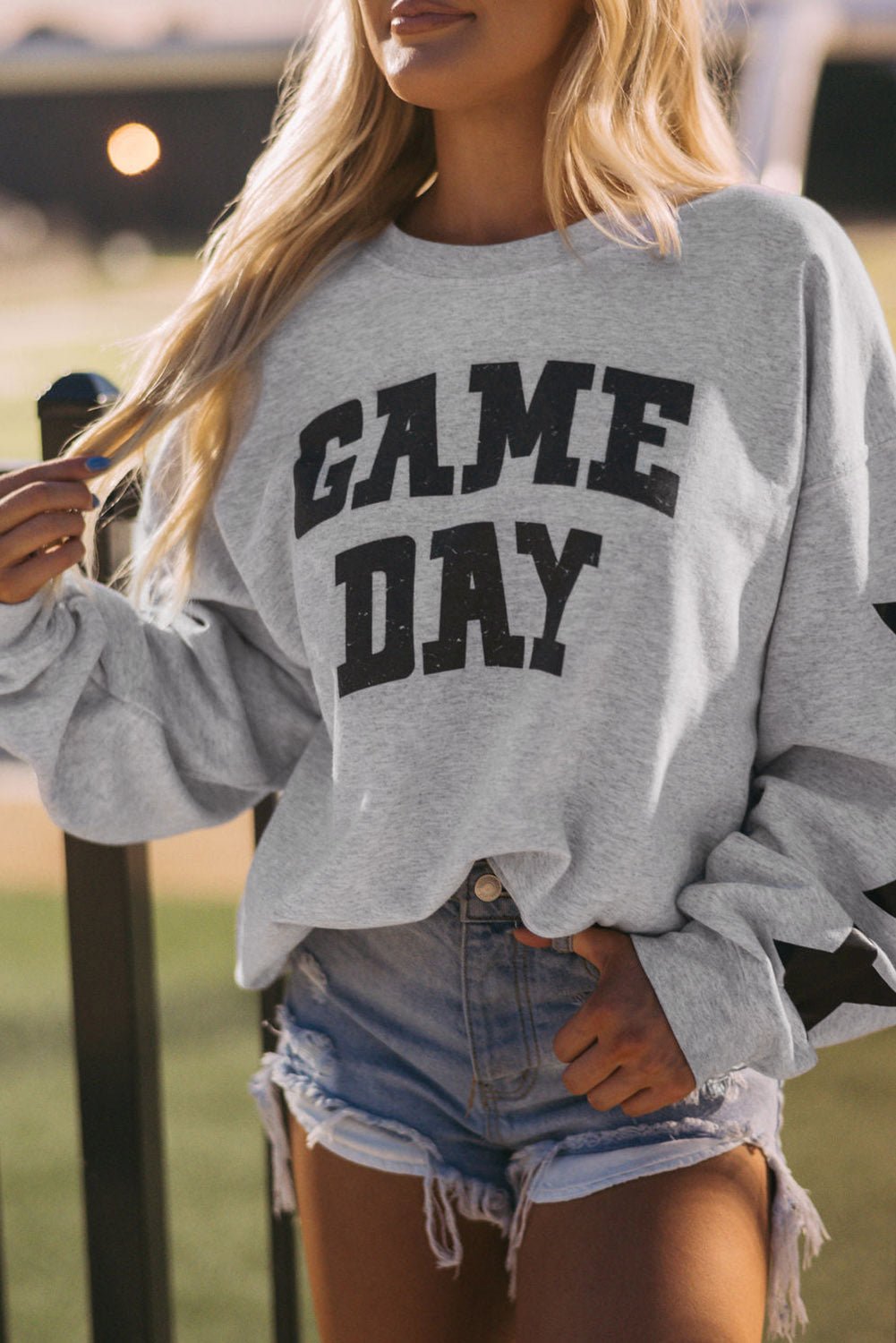 Black Game Day Graphic Rugby Football Season Sweatshirt - Goddess Vibes