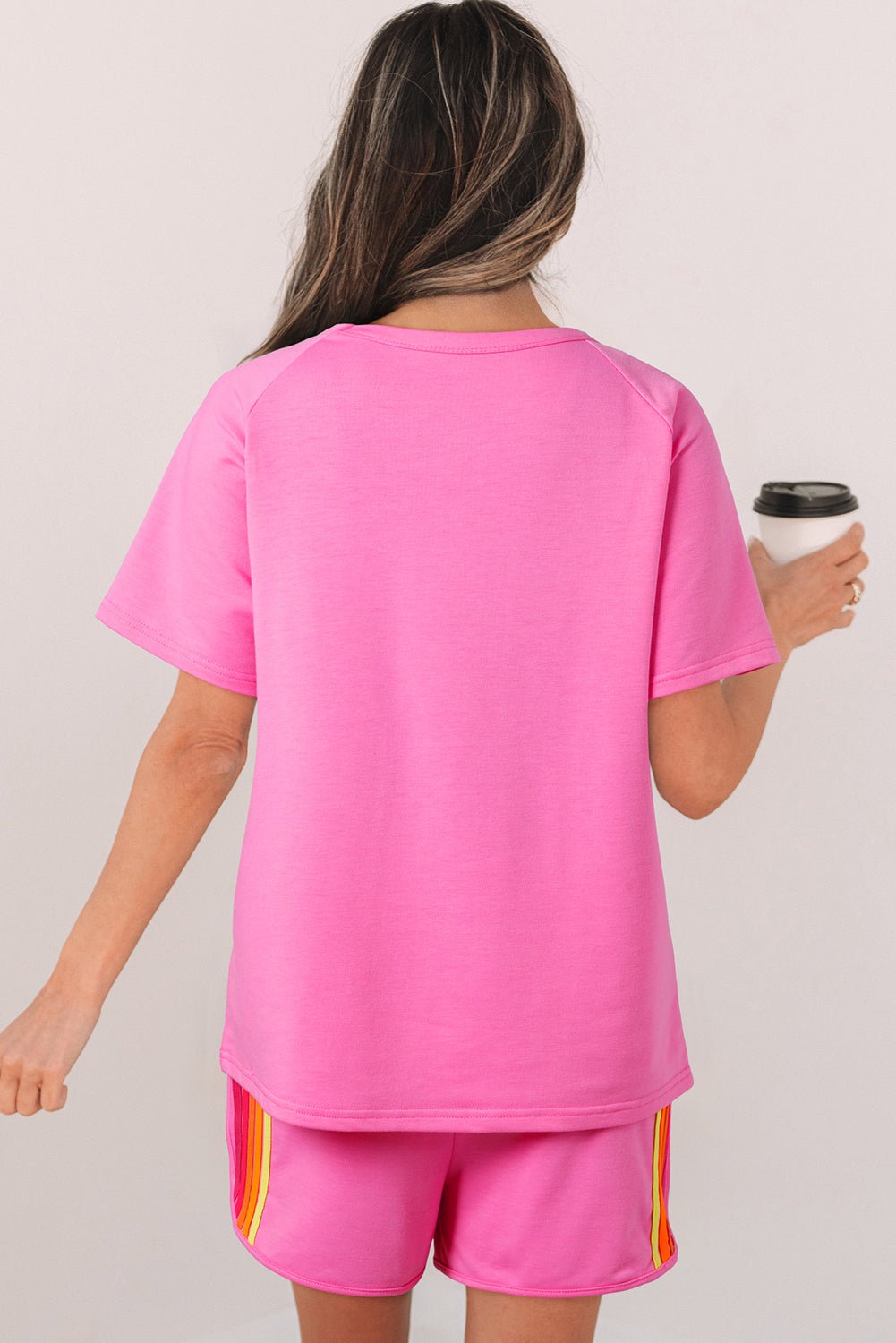 Bonbon Striped Patch Front Casual Tee - Goddess Vibes