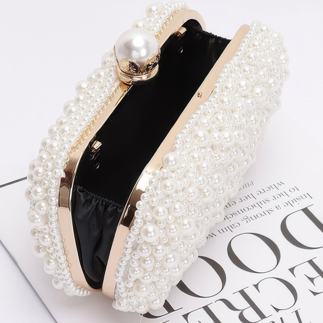 Faux Pearl Handmade Party Clutch – Elegant Glam | Goddess Vibes - Goddess Vibes