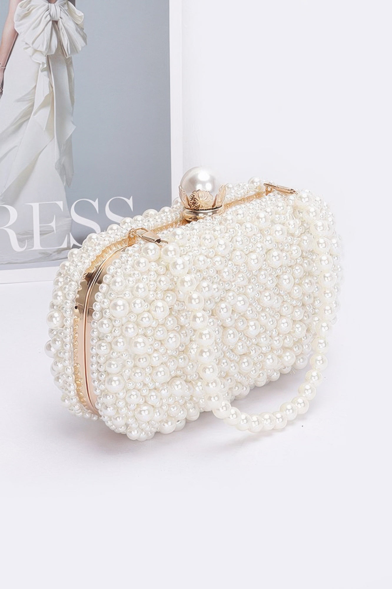 Faux Pearl Handmade Party Clutch – Elegant Glam | Goddess Vibes - Goddess Vibes