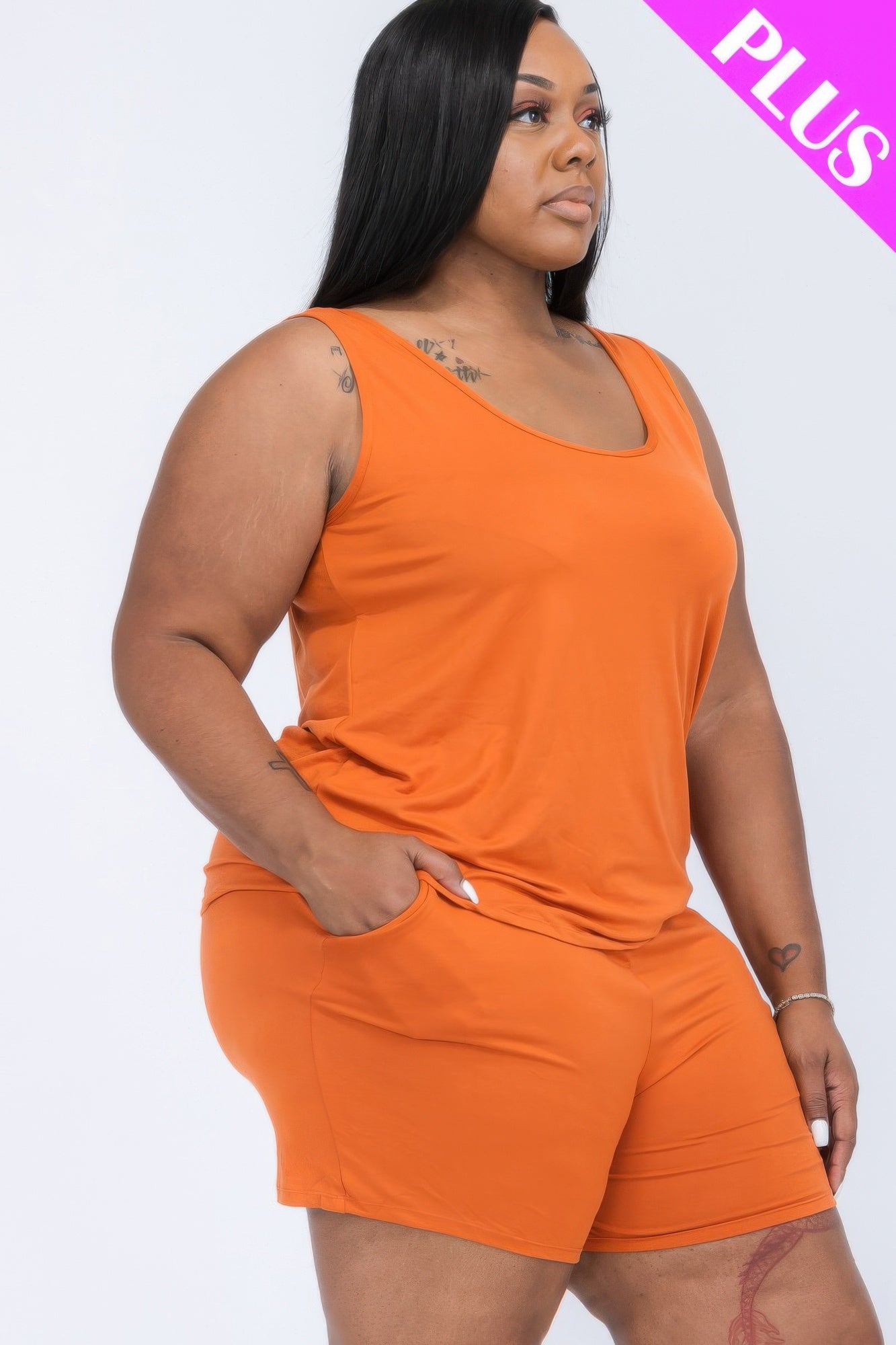 Plus Comfy Tank Top & Shorts Set - Goddess Vibes