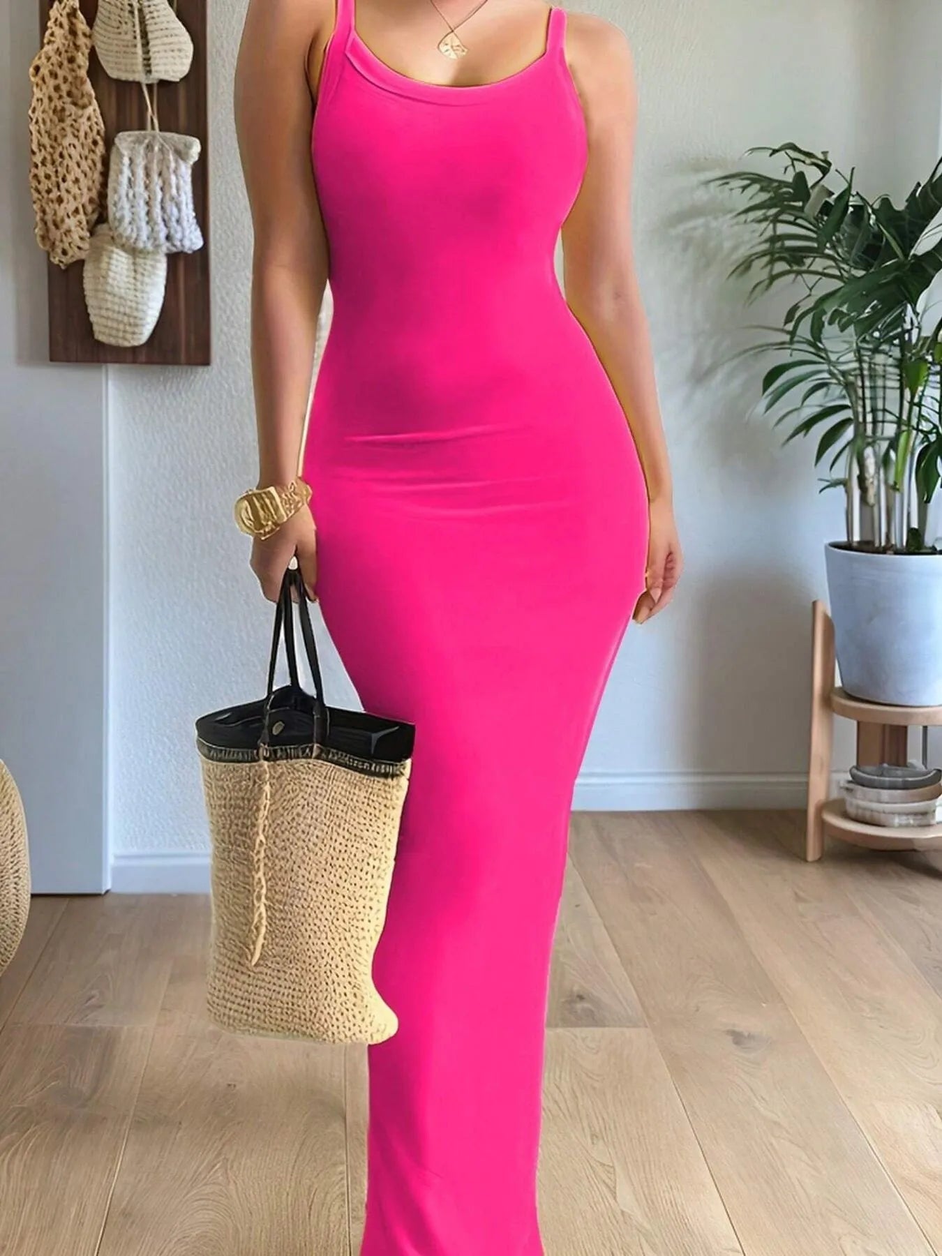 Scoop Neck Maxi Cami Dress - Goddess Vibes