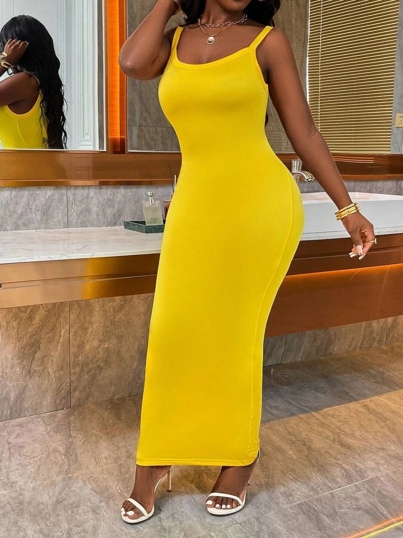 Scoop Neck Maxi Cami Dress - Goddess Vibes