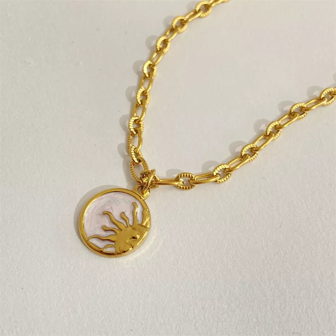 18K Gold - Plated Titanium Steel Pendant Necklace - Goddess Vibes