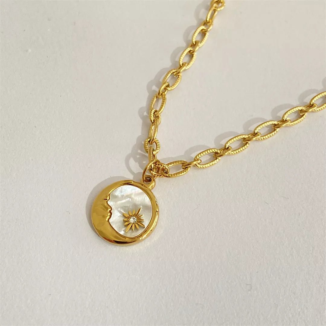 18K Gold - Plated Titanium Steel Pendant Necklace - Goddess Vibes