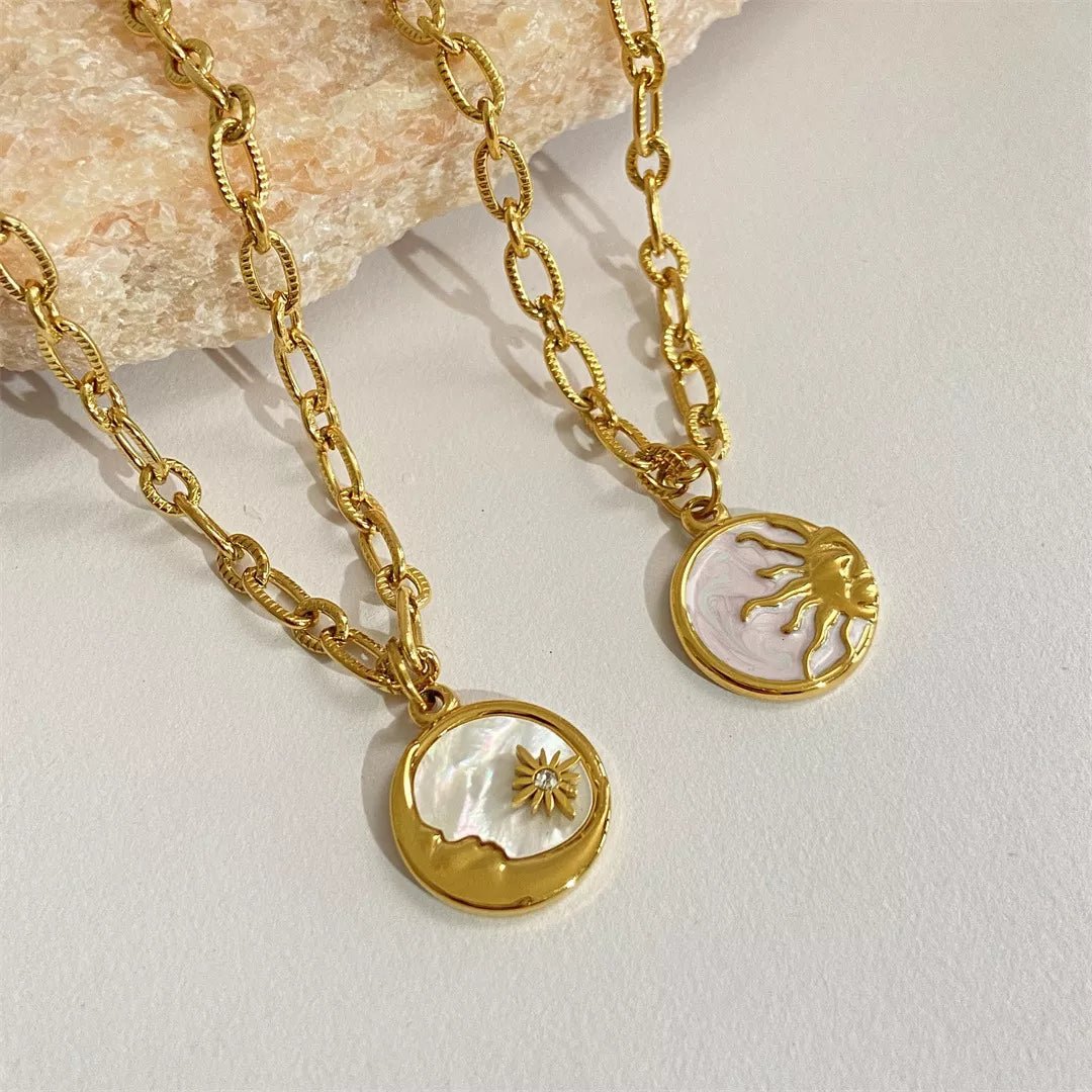 18K Gold - Plated Titanium Steel Pendant Necklace - Goddess Vibes
