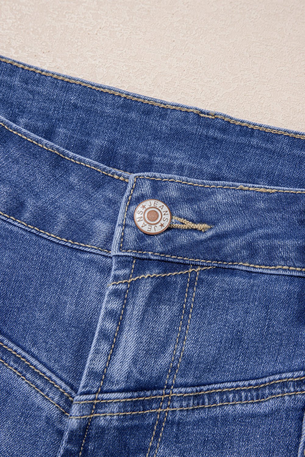 Beau Blue Tailored Center Seam Detail Straight Loose High Rise Jeans - Goddess Vibes