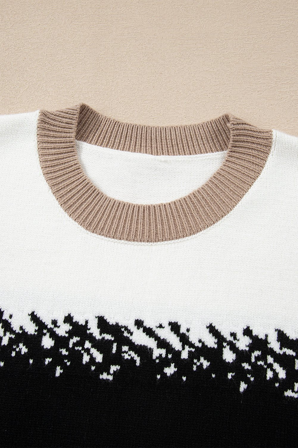Black Stylish Color Block Pattern Drop Shoulder Sweater - Goddess Vibes
