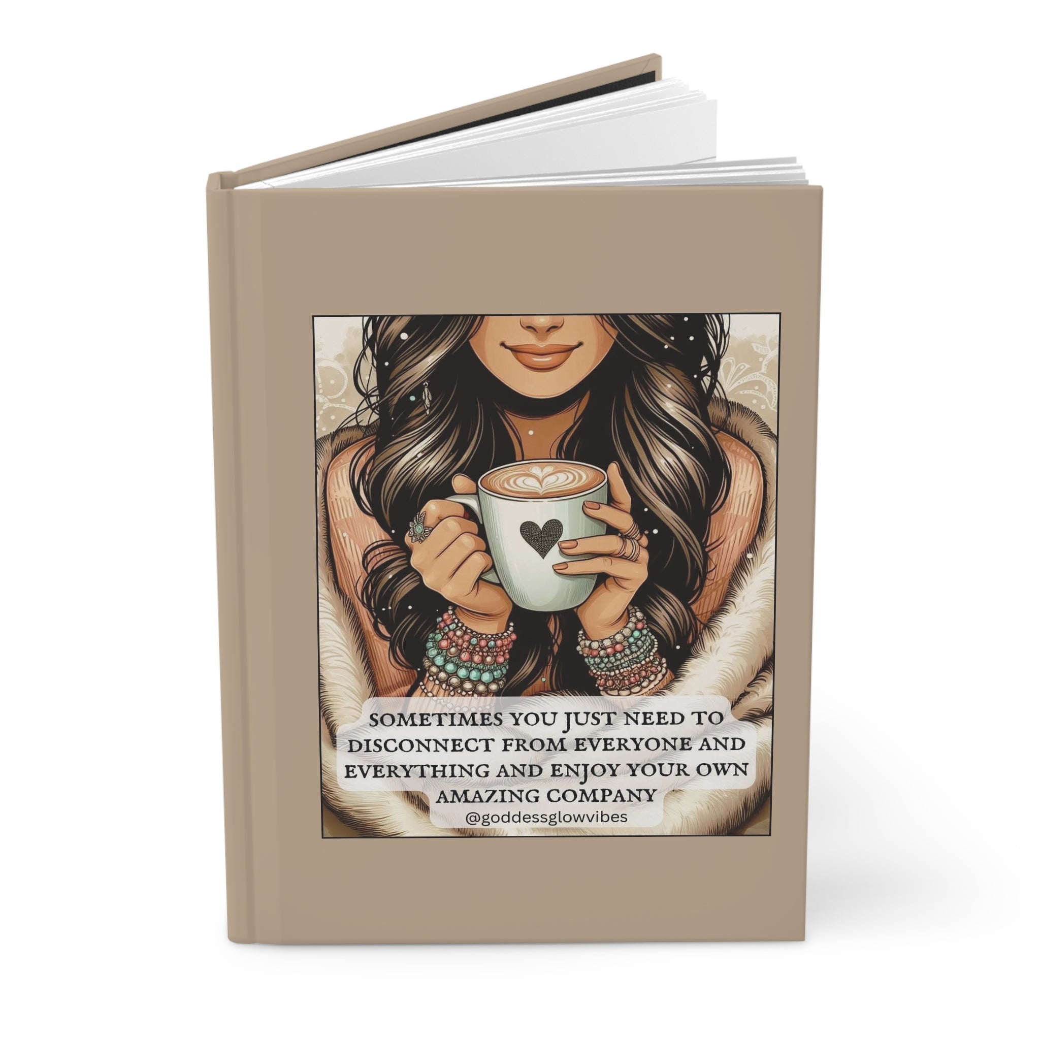 Cozy Self - Care Hardcover Journal, Inspirational Journal for Mindfulness, Gift for Her, Meditation Notebook, Stress Relief Diary - Goddess Vibes