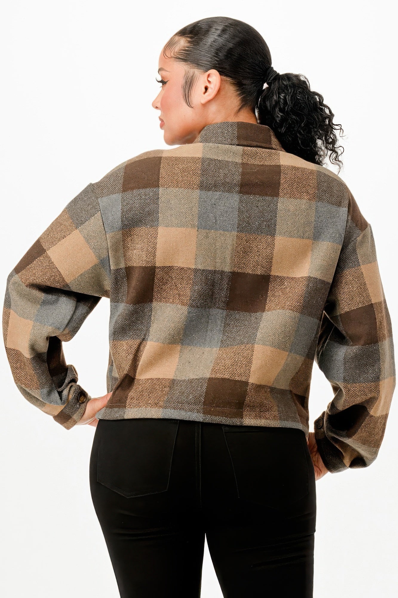 Cropped Flannel Jacket - Goddess Vibes