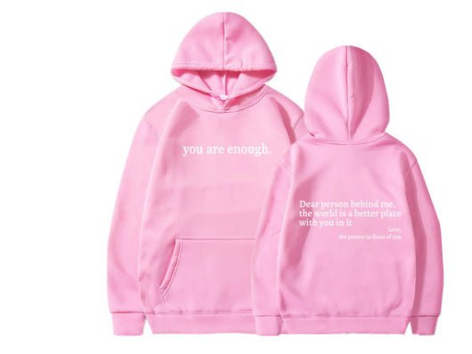 Dear Person Behind Me Hoodie – Cozy Unisex Plush Letter Print Sweatshirt - Goddess Vibes