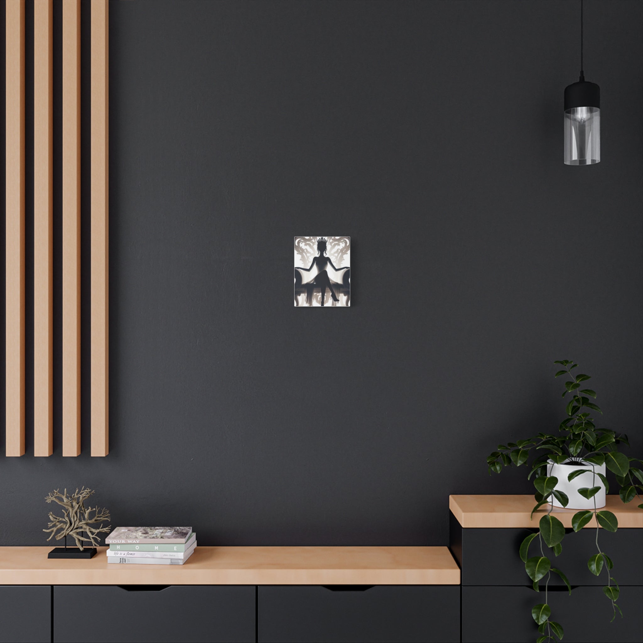 Elegant Queen Silhouette Canvas Art, Modern Wall Décor - Goddess Vibes
