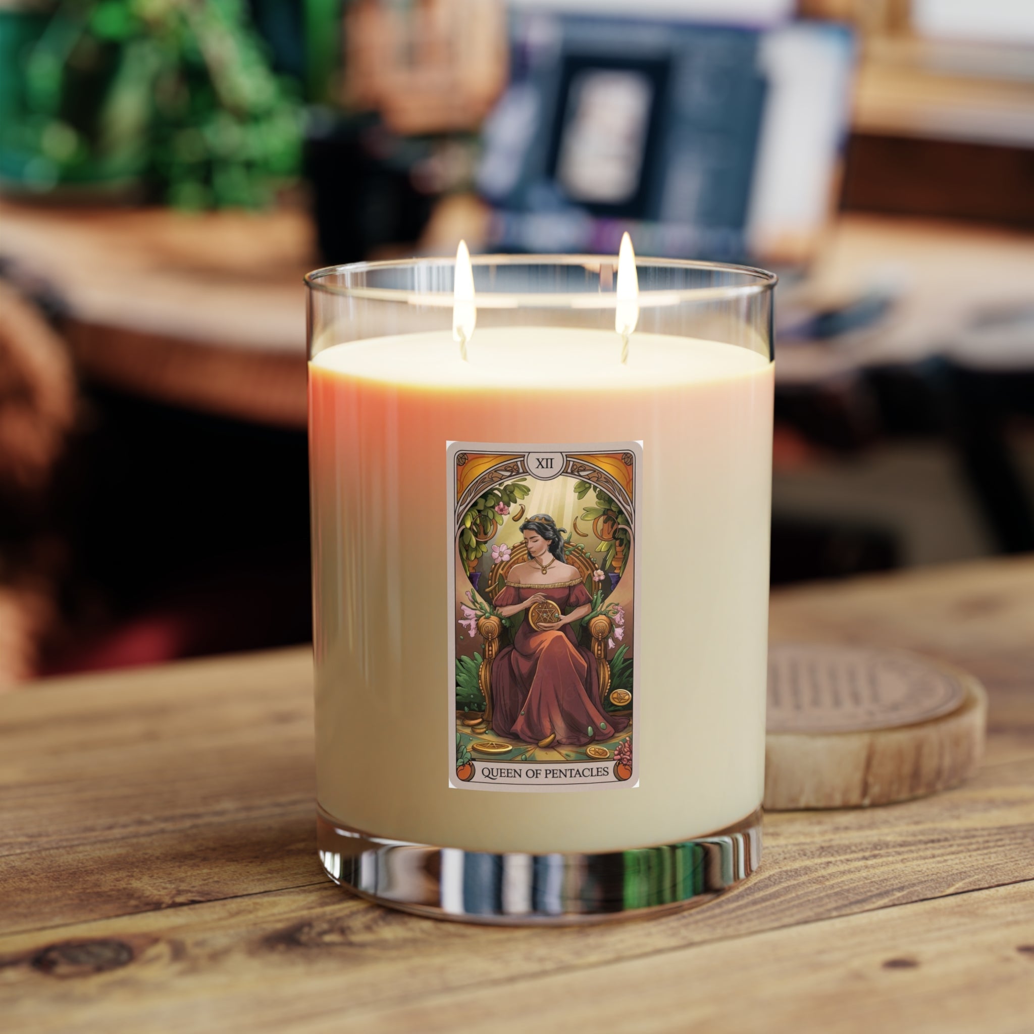 Elegant Scented Candle, Queen of Pentacles Décor, Aromatherapy - Goddess Vibes