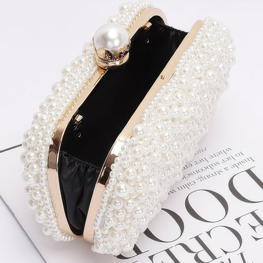 Faux Pearl Handmade Party Clutch – Elegant Glam | Goddess Vibes - Goddess Vibes