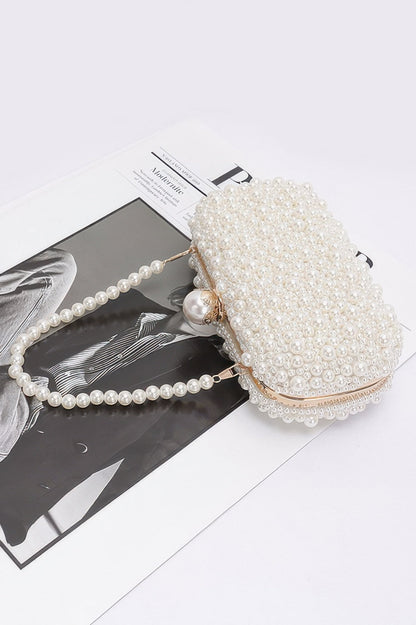 Faux Pearl Handmade Party Clutch – Elegant Glam | Goddess Vibes - Goddess Vibes