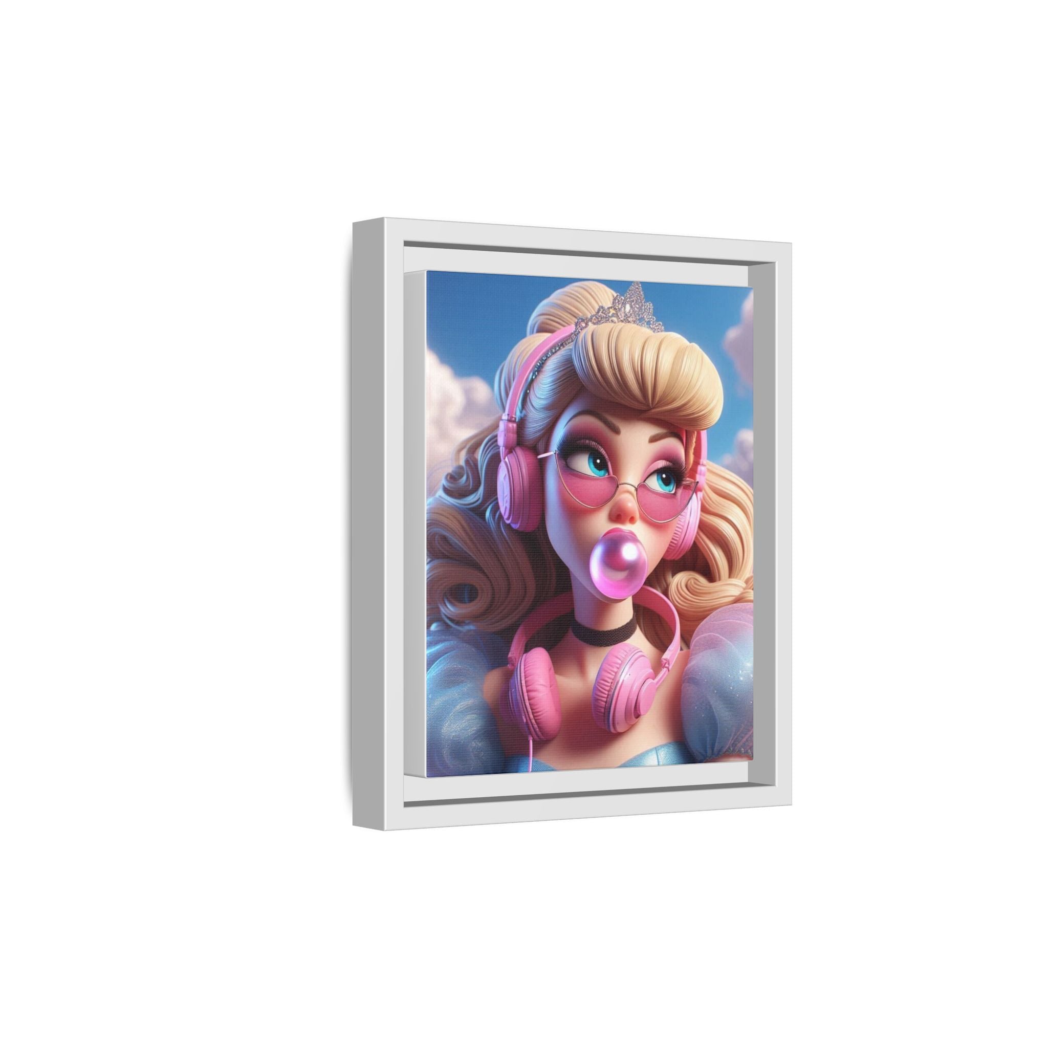 Framed Matte Canvas Art Print - Pop Princess Wall Décor, Vintage Style Artwork - Goddess Vibes