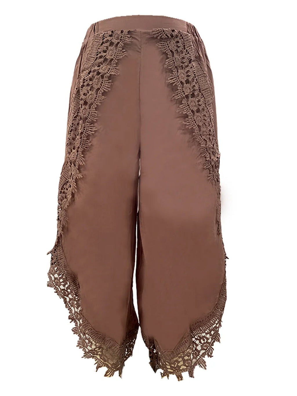 Full Size Lace Detail Wide Leg Pants Plus Size - Goddess Vibes