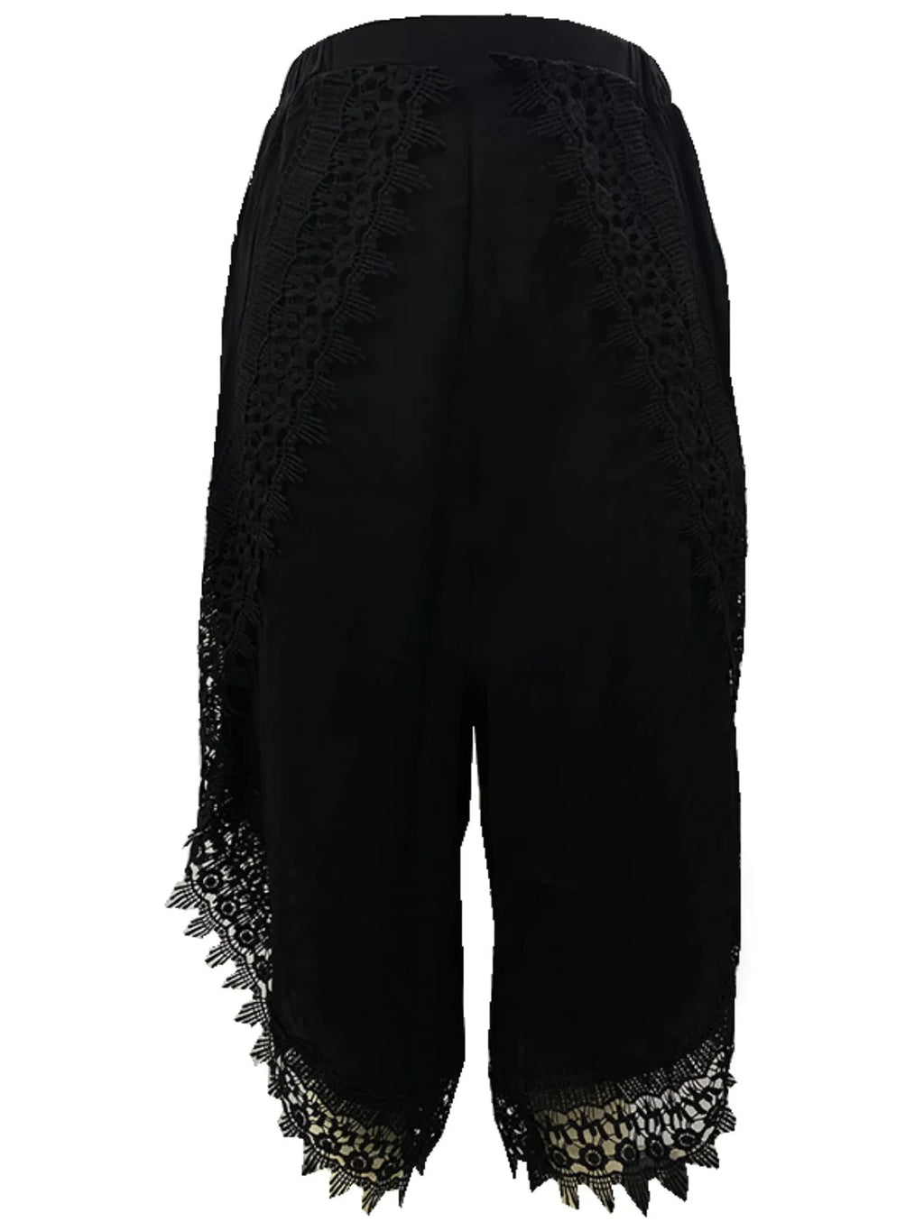 Full Size Lace Detail Wide Leg Pants Plus Size - Goddess Vibes