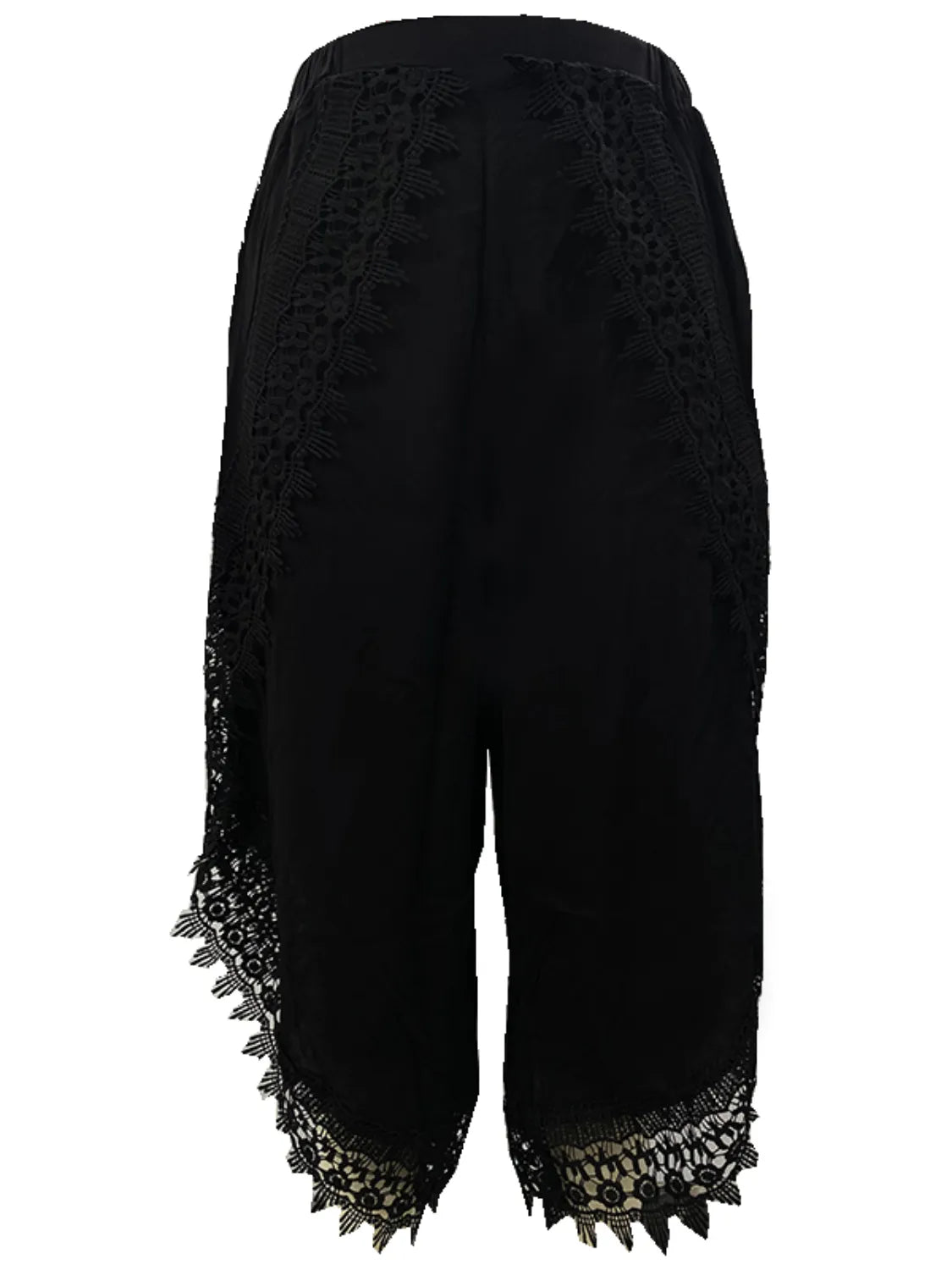 Full Size Lace Detail Wide Leg Pants Plus Size - Goddess Vibes