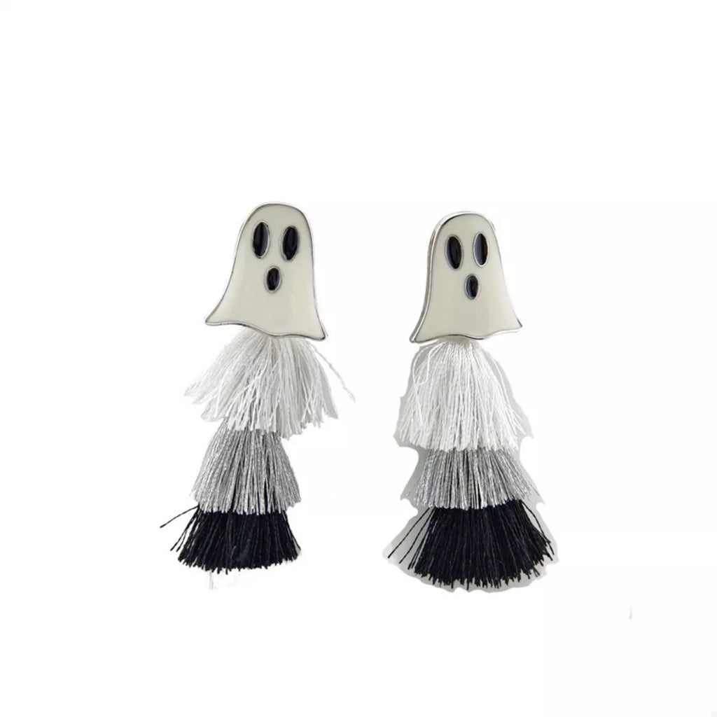 Halloween Ghost and Pumpkin Dangle Earrings - Goddess Vibes