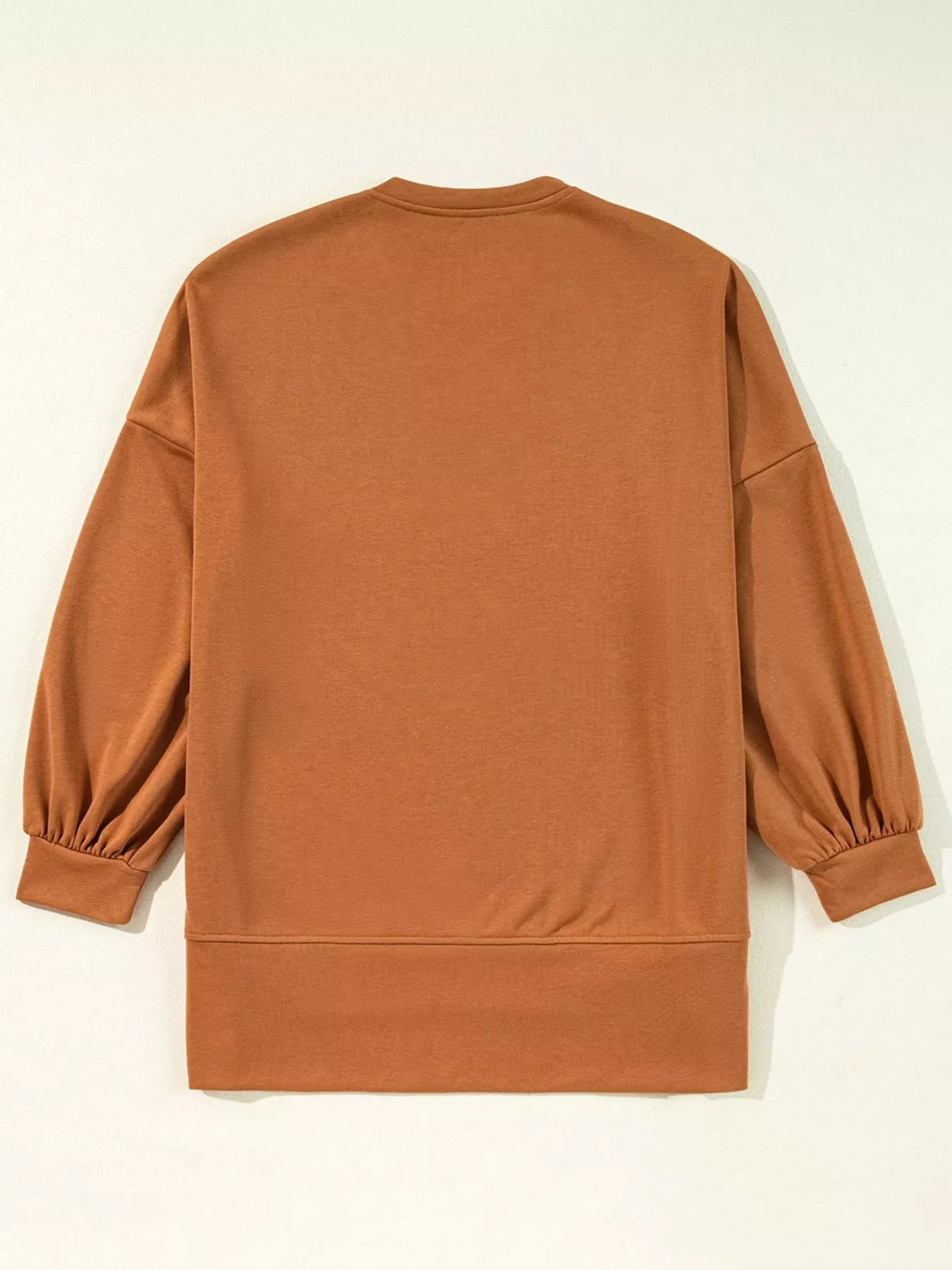 Happy Halloween Graphic Notched Long Sleeve Loose Top - Goddess Vibes