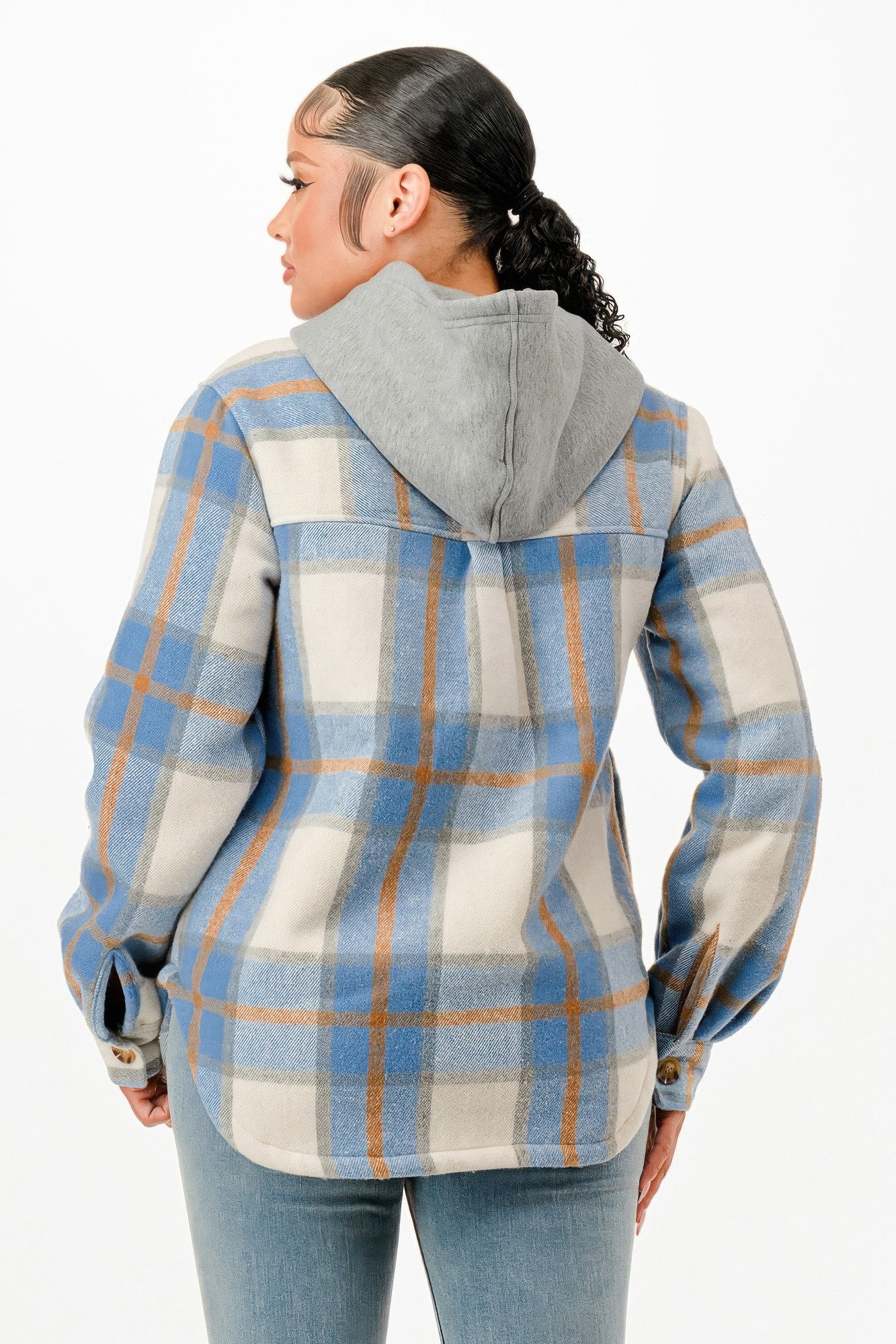 Hooded Plaid Jacket - Goddess Vibes