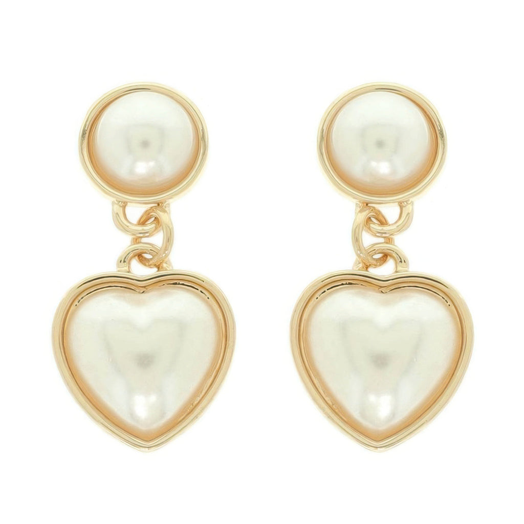 Jeweled Two - tier Heart Earrings - Goddess Vibes