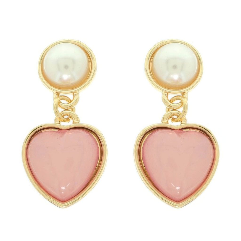 Jeweled Two - tier Heart Earrings - Goddess Vibes