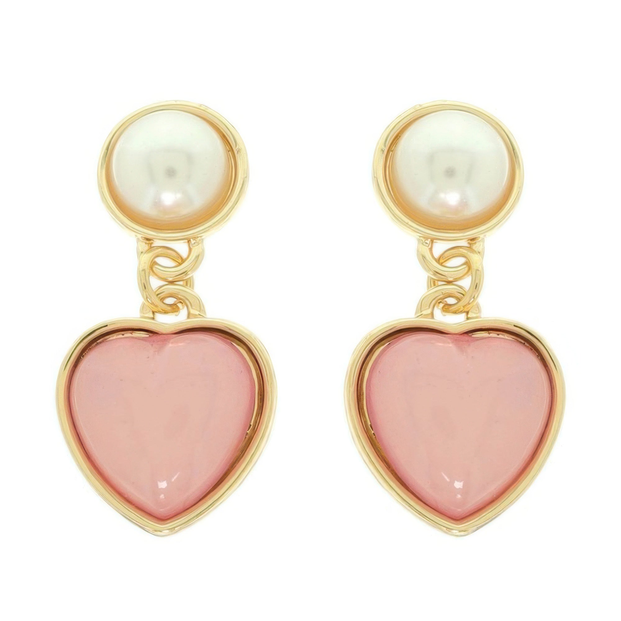 Jeweled Two - tier Heart Earrings - Goddess Vibes