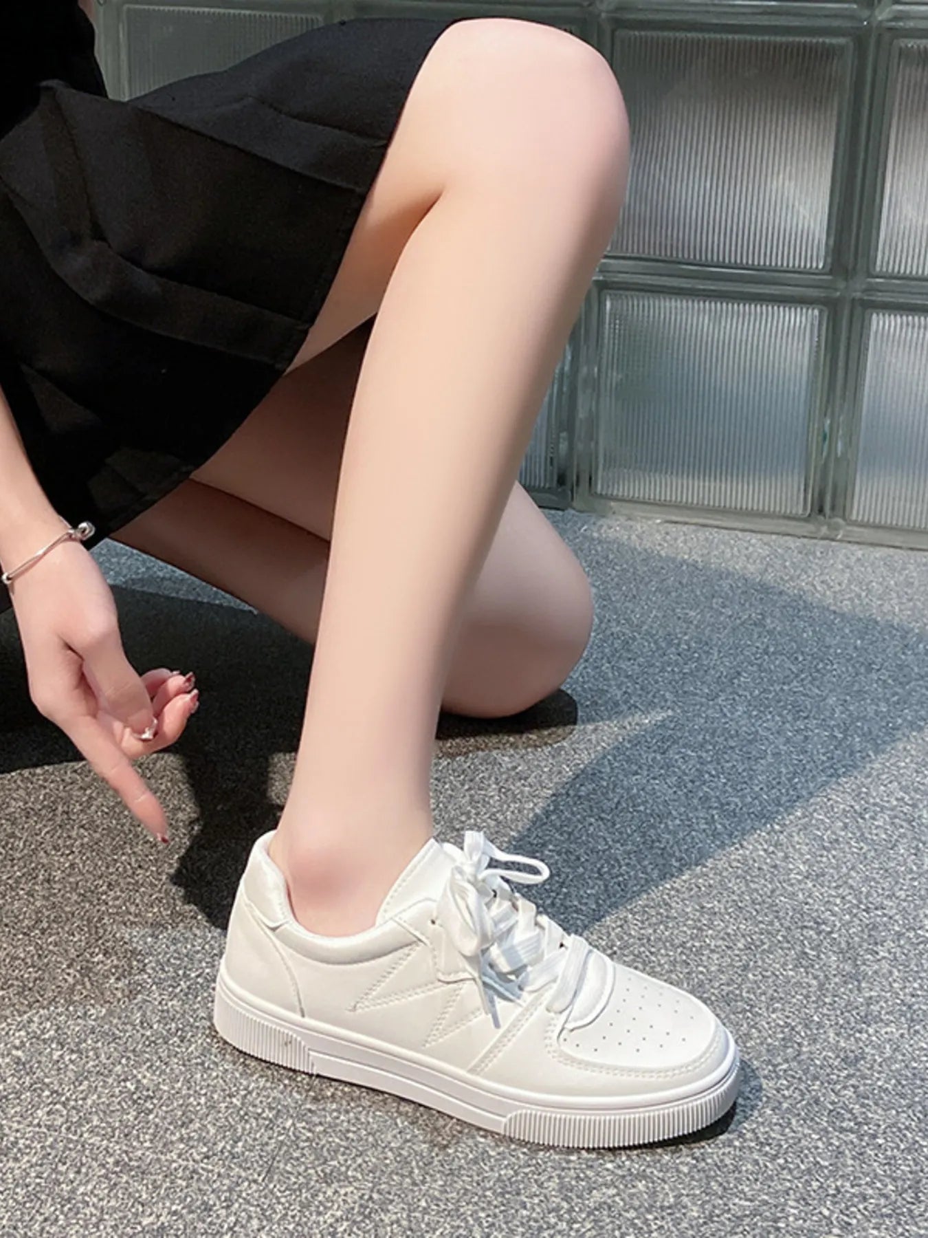 Lace Up Round Toe Sneakers - Goddess Vibes