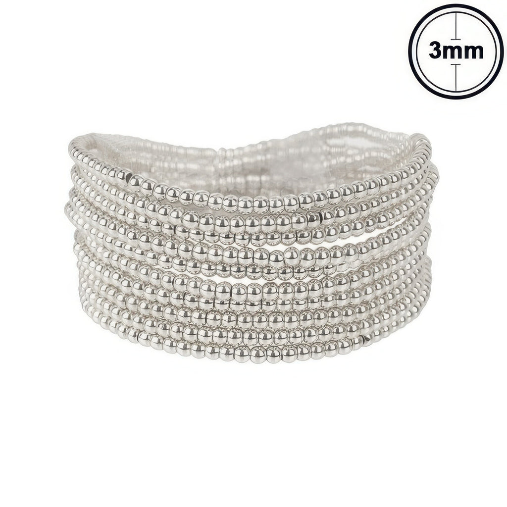 Metallic Crimp Bead Bracelet Set - Goddess Vibes
