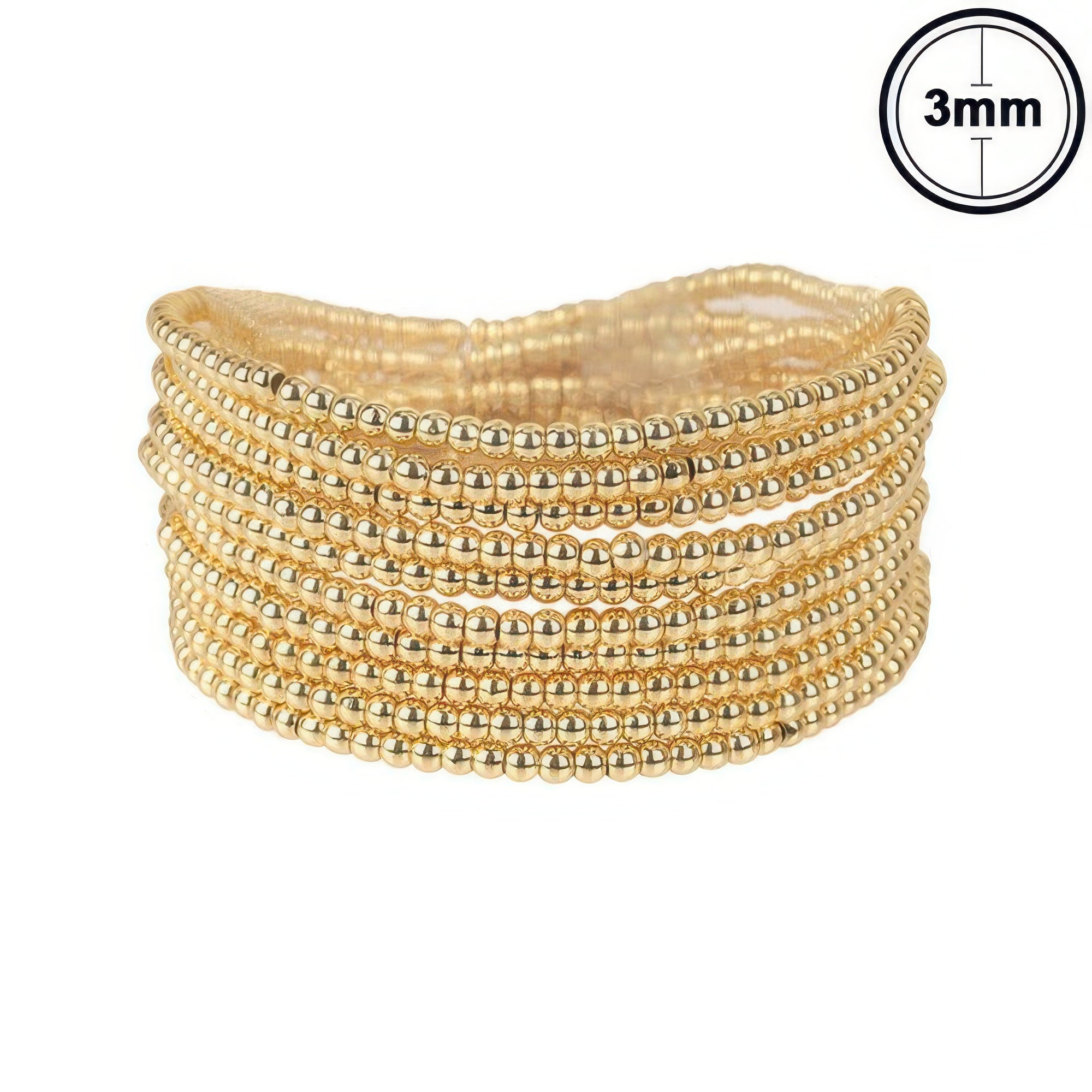 Metallic Crimp Bead Bracelet Set - Goddess Vibes