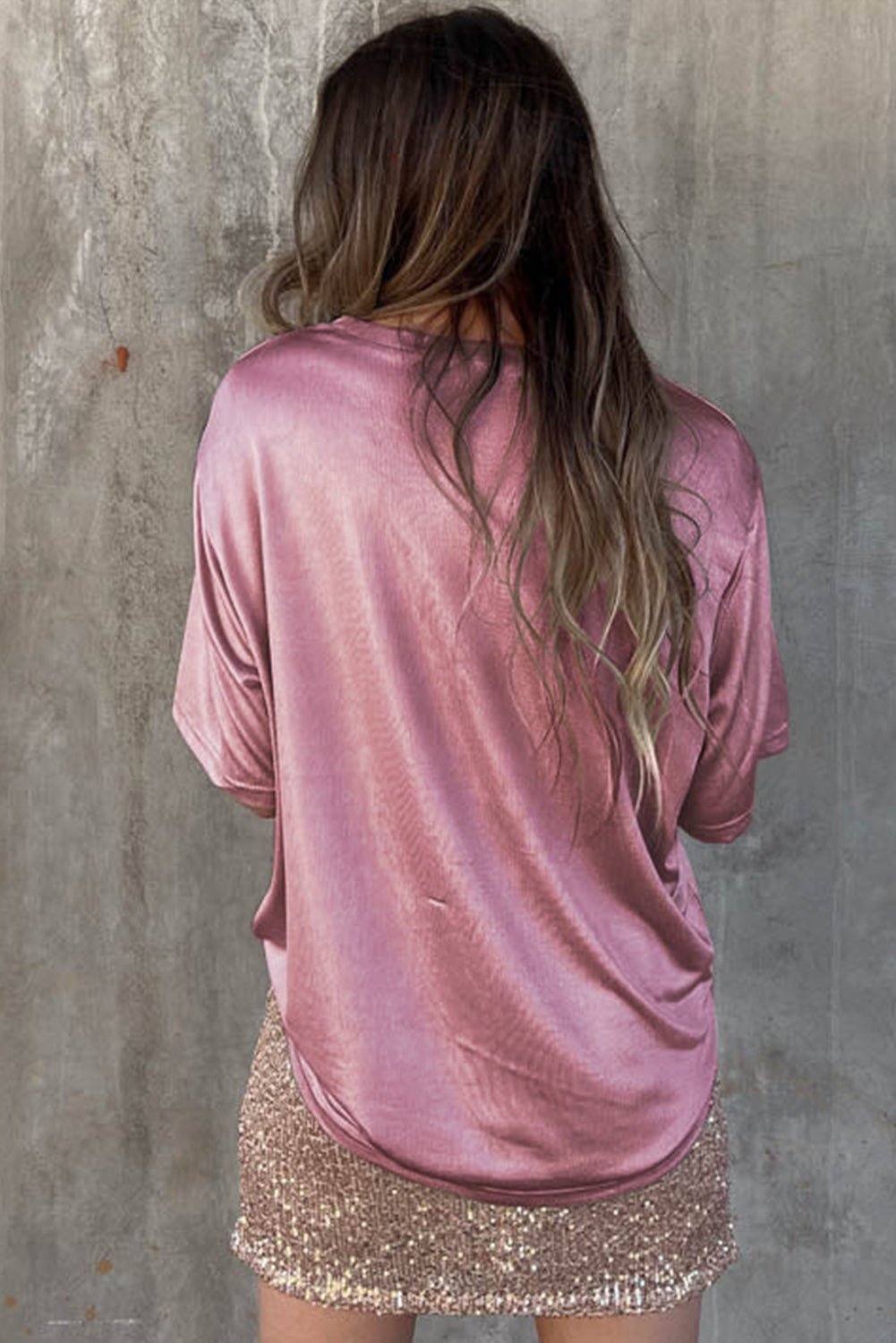Pink Chest Pocket Loose Fit T Shirt - Goddess Vibes