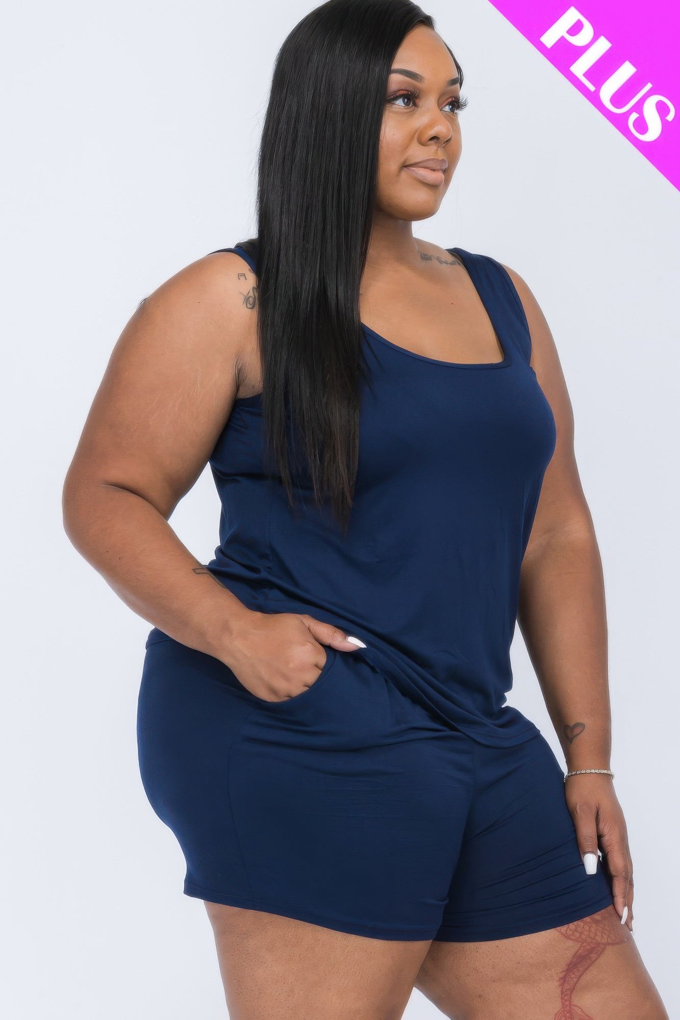 Plus Comfy Tank Top & Shorts Set - Goddess Vibes
