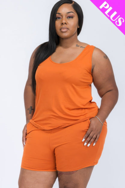 Plus Comfy Tank Top & Shorts Set - Goddess Vibes