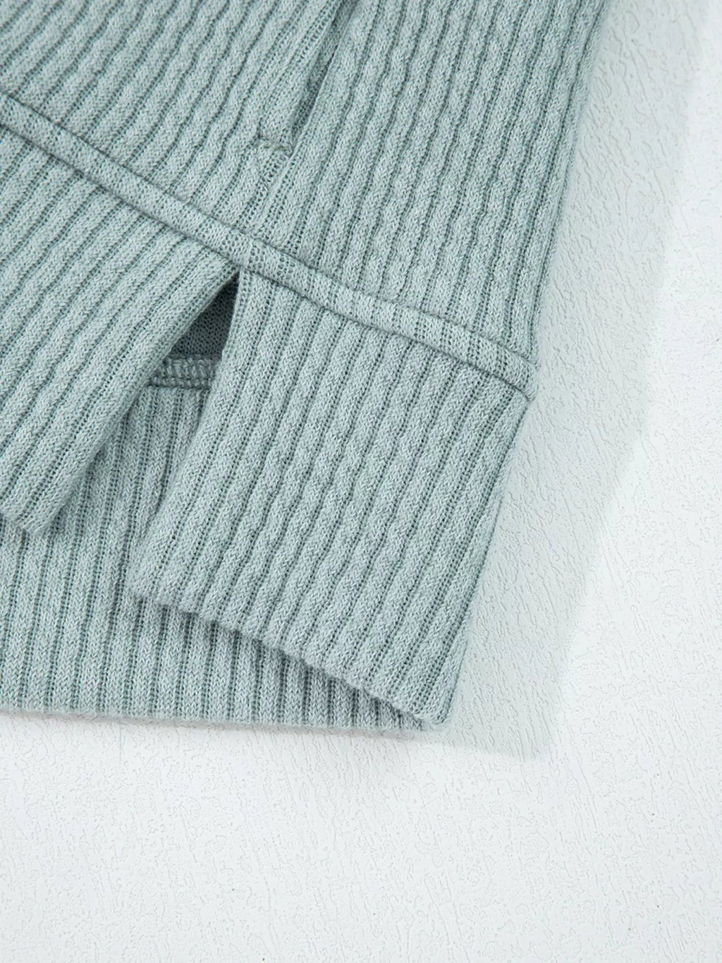 Ribbed Drop Shoulder Knit Hoodie - Goddess Vibes