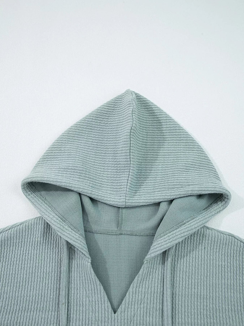 Ribbed Drop Shoulder Knit Hoodie - Goddess Vibes