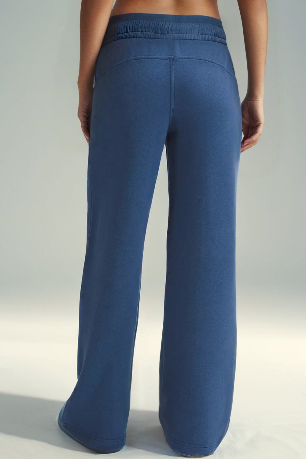 Sail Blue Drawstring High Waist Wide Leg Pocketed Sweatpants - Goddess Vibes