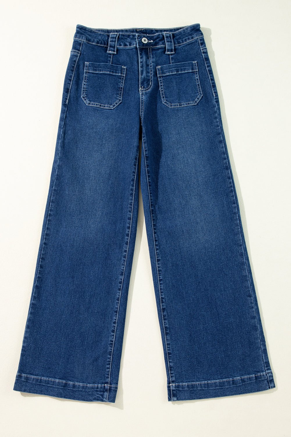 Sail Blue Wide Leg Pocketed High Waist Jeans - Goddess Vibes