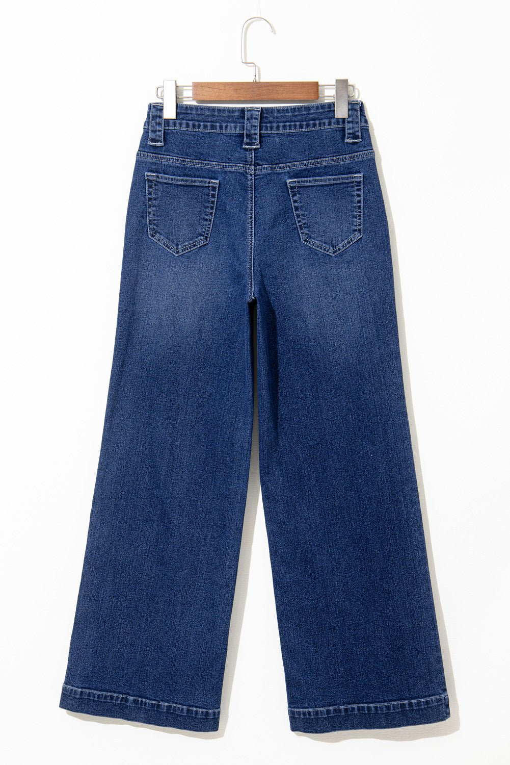 Sail Blue Wide Leg Pocketed High Waist Jeans - Goddess Vibes