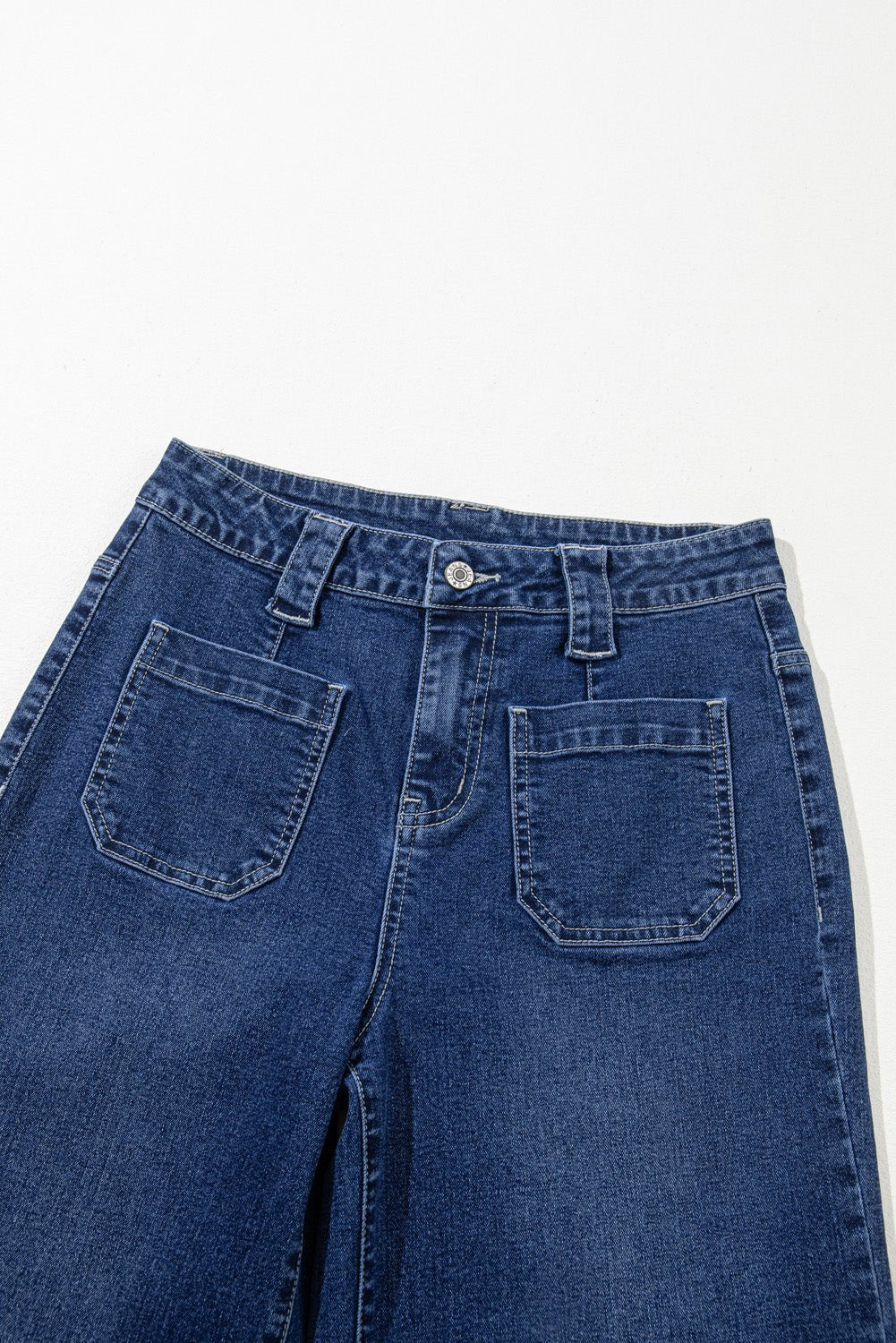 Sail Blue Wide Leg Pocketed High Waist Jeans - Goddess Vibes