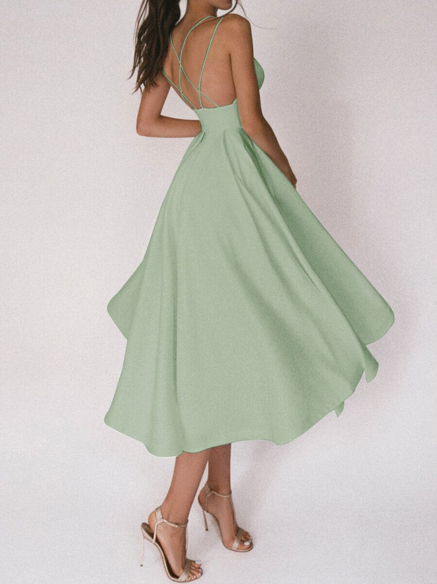 Sexy V - neck Suspender Dress Summer Fashion A - Line Long Dresses For Women - Goddess Vibes