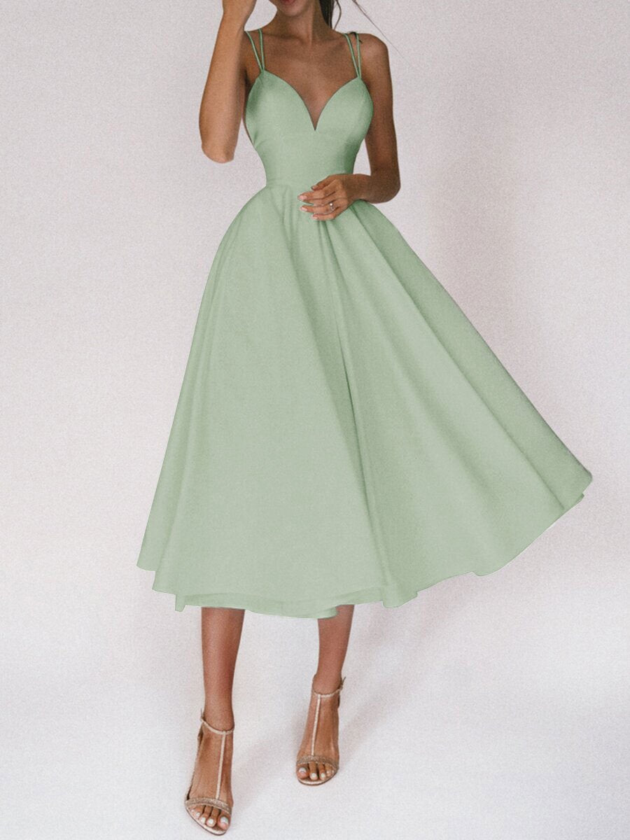 Sexy V - neck Suspender Dress Summer Fashion A - Line Long Dresses For Women - Goddess Vibes