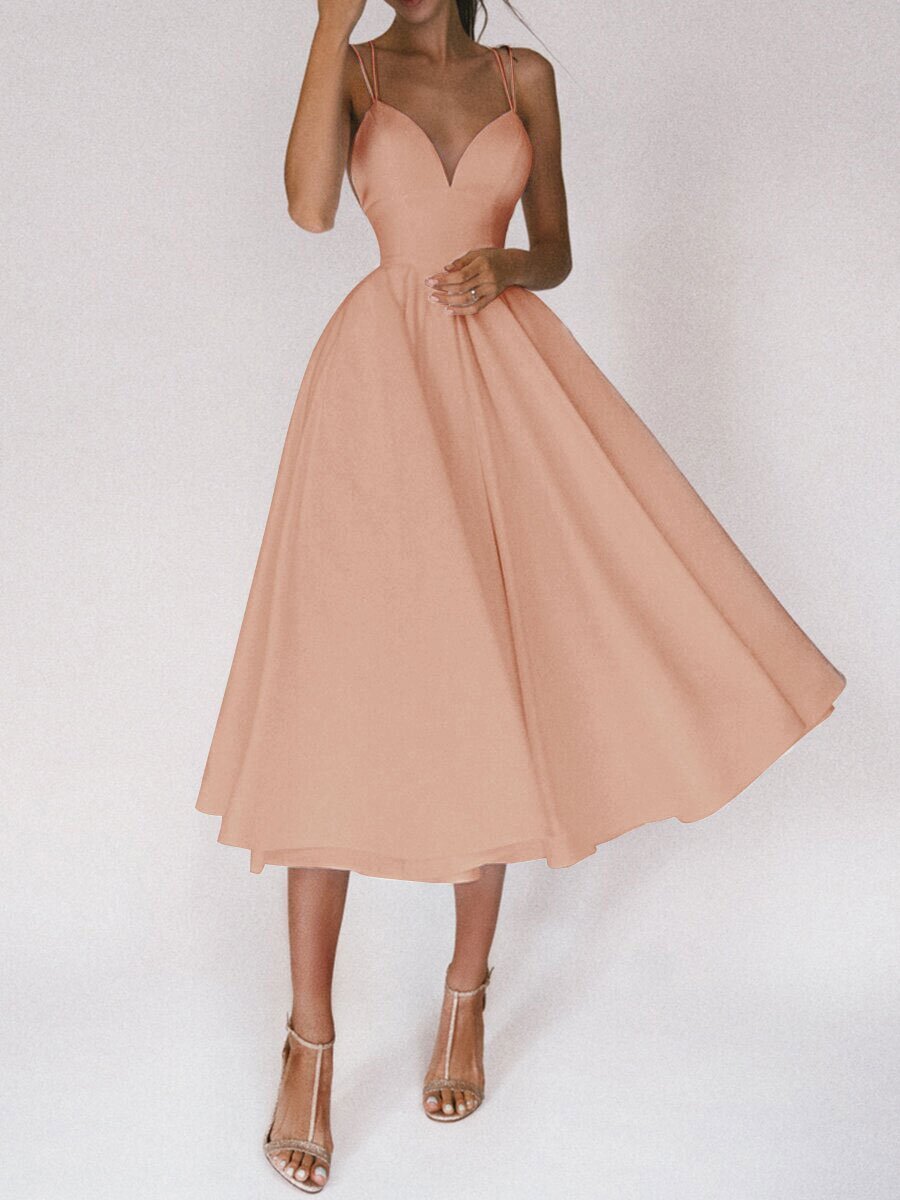 Sexy V - neck Suspender Dress Summer Fashion A - Line Long Dresses For Women - Goddess Vibes
