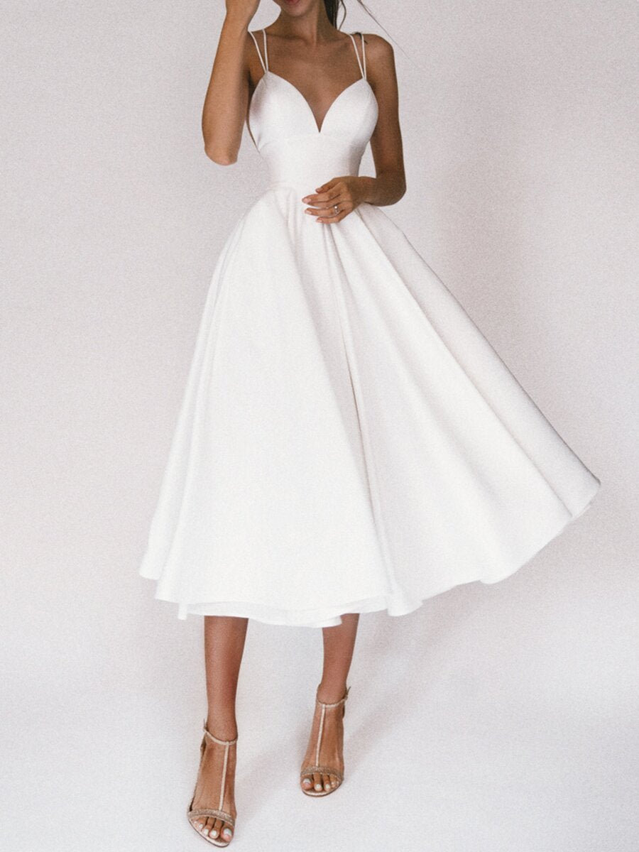 Sexy V - neck Suspender Dress Summer Fashion A - Line Long Dresses For Women - Goddess Vibes