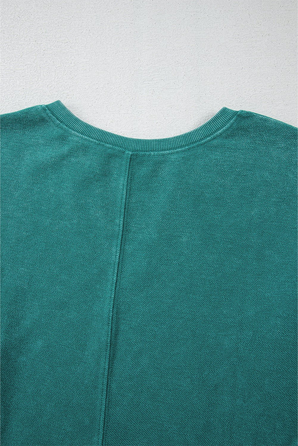 Skobeloff Solid Color Notched Neck Drop Shoulder Sweatshirt - Goddess Vibes