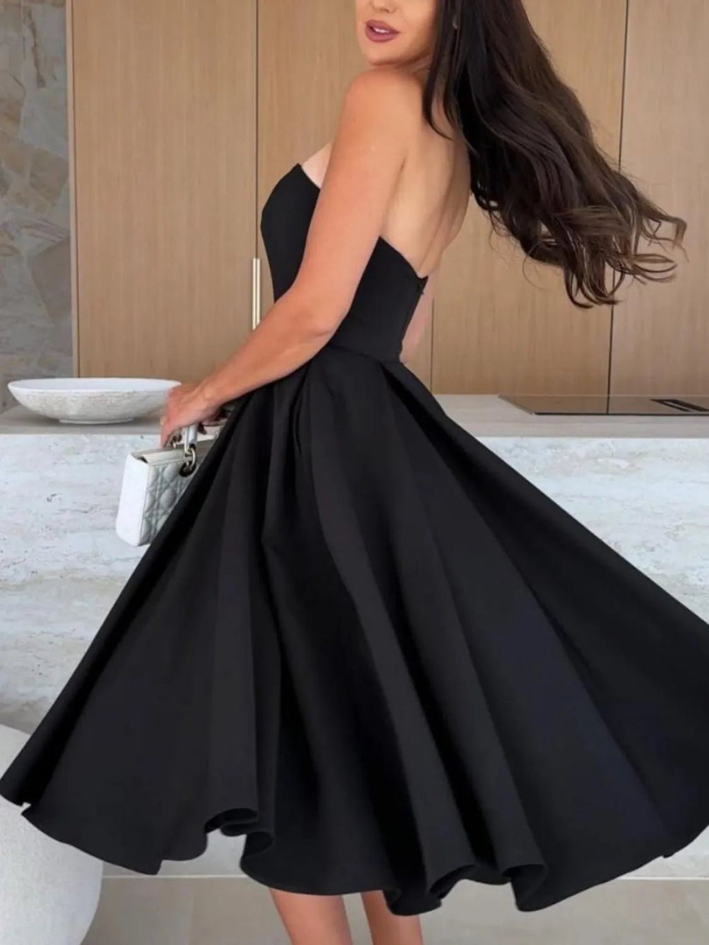 Solid Color Tube Midi Dress - Goddess Vibes