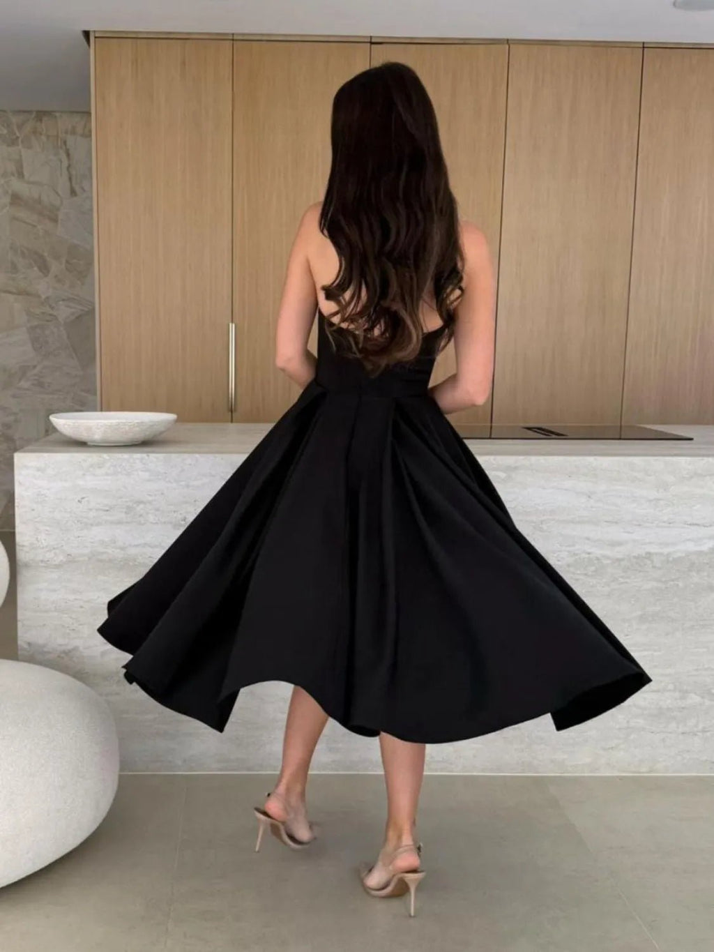 Solid Color Tube Midi Dress - Goddess Vibes