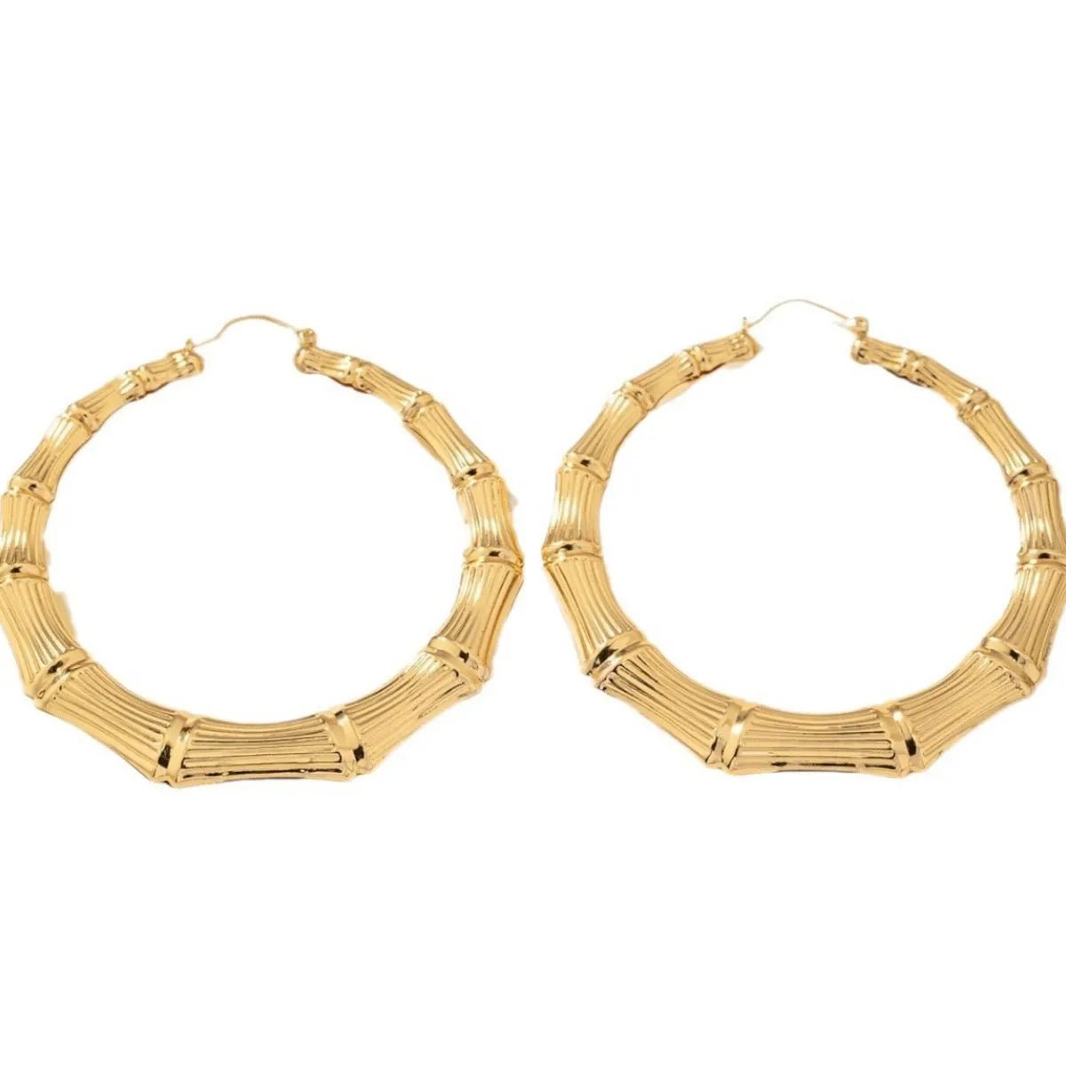 Stainless Steel Textured Hoop Earrings - Goddess Vibes