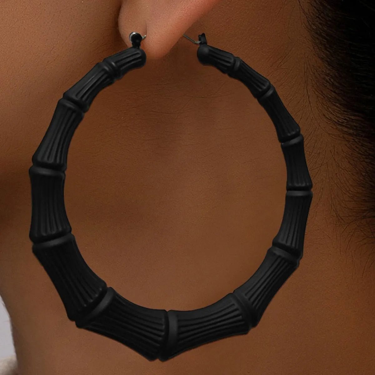 Stainless Steel Textured Hoop Earrings - Goddess Vibes